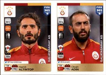 2015-16 Panini FIFA 365 The Golden World of Football Stickers #783 / 784 Hamit Altıntop / Olcan Adın Front