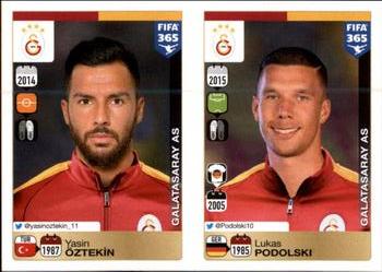 2015-16 Panini FIFA 365 The Golden World of Football Stickers #787 / 788 Yasin Öztekİn / Lukas Podolski Front