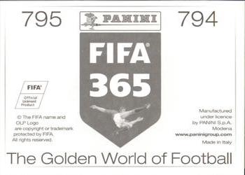 2015-16 Panini FIFA 365 The Golden World of Football Stickers #794 / 795 Diego Polenta / José Aja Back