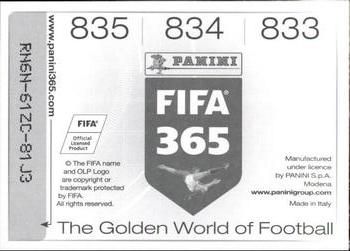 2015-16 Panini FIFA 365 The Golden World of Football Stickers #833 / 834 / 835 Gianni Rodríguez / Emilio MacEachen / Luis Aguiar Back