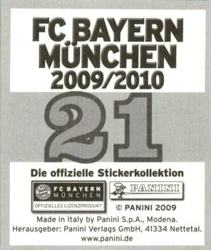 2009-10 Panini FC Bayern München Stickers #21 Edson Braafheid Back