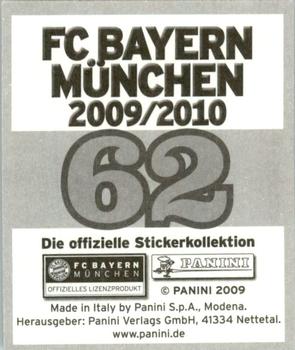 2009-10 Panini FC Bayern München Stickers #62 Danijel Pranjic Back