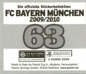 2009-10 Panini FC Bayern München Stickers #63 Mark van Bommel Back