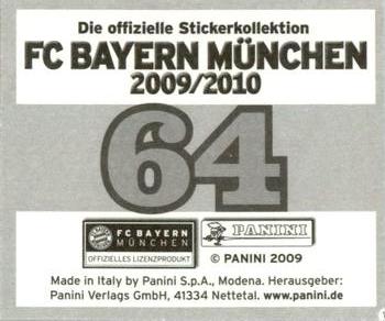 2009-10 Panini FC Bayern München Stickers #64 Mark van Bommel Back