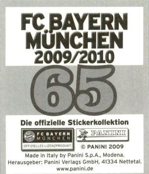 2009-10 Panini FC Bayern München Stickers #65 Mark van Bommel Back