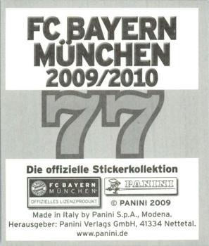 2009-10 Panini FC Bayern München Stickers #77 Bastian Schweinsteiger Back