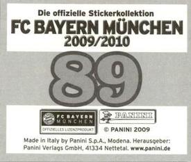 2009-10 Panini FC Bayern München Stickers #89 Jose Ernesto Sosa Back