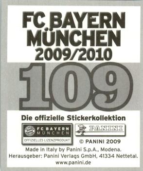 2009-10 Panini FC Bayern München Stickers #109 Ivica Olic Back