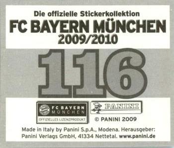 2009-10 Panini FC Bayern München Stickers #116 Thomas Muller Back