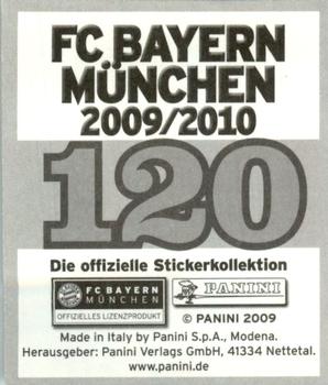 2009-10 Panini FC Bayern München Stickers #120 Thomas Muller Back