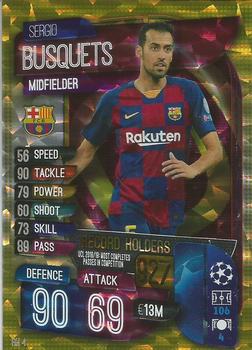 2019-20 Topps Match Attax UEFA Champions League International - UCL Record Holders #RH4 Sergio Busquets Front
