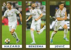 2020 Panini FIFA 365 Grey #120 Hazard / Benzema / Jović Front