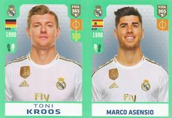 2020 Panini FIFA 365 Blue #113 Toni Kroos / Marco Asensio Front