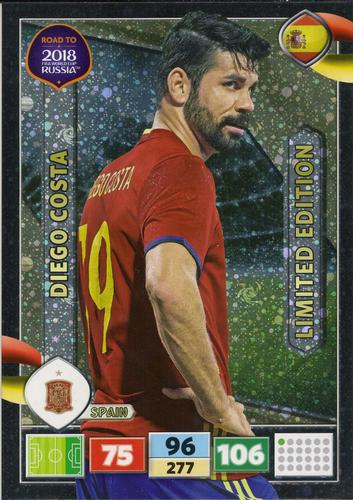 2017 Panini Adrenalyn XL Road to 2018 World Cup - XXL Limited Edition #NNO Diego Costa Front