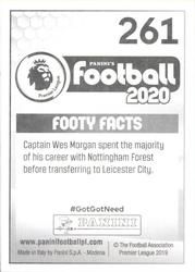 2019-20 Panini Football 2020 #261 Wes Morgan Back