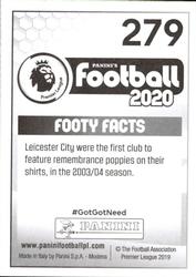2019-20 Panini Football 2020 #279 Leicester City Jersey Back