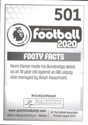 2019-20 Panini Football 2020 #501 Kevin Danso Back