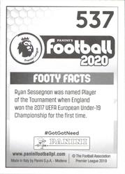 2019-20 Panini Football 2020 #537 Ryan Sessegnon Back
