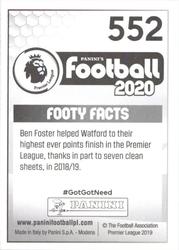 2019-20 Panini Football 2020 #552 Ben Foster Back
