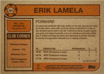 2020 Topps Living UEFA Champions League #151 Erik Lamela Back