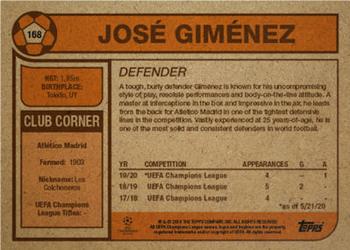 2020 Topps Living UEFA Champions League #168 Jose Gimenez Back