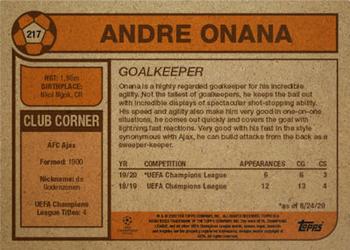 2020 Topps Living UEFA Champions League #217 Andre Onana Back