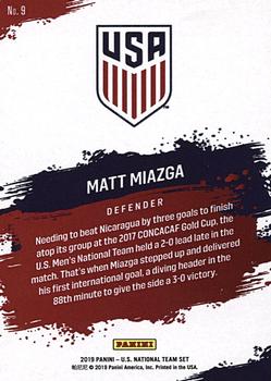 2019 Panini US National Team Set #9 Matt Miazga Back