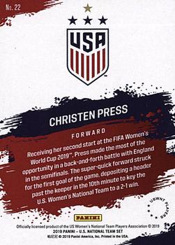 2019 Panini US National Team Set #22 Christen Press Back