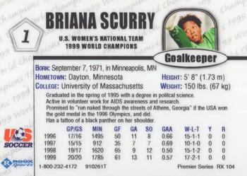 1999 Roox U.S. Women's National Team Premier Edition #910255TS Briana Scurry Back
