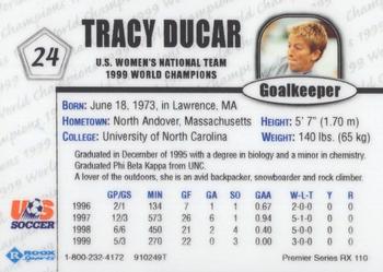 1999 Roox U.S. Women's National Team Premier Edition #910249TS Tracy Ducar Back