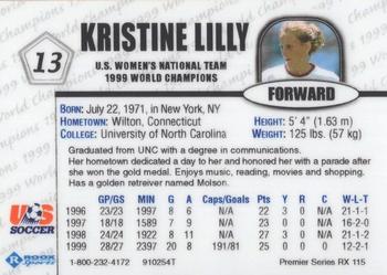 1999 Roox U.S. Women's National Team Premier Edition #910254TS Kristine Lilly Back