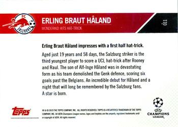 2019-20 Topps Now UEFA Champions League #011 Erling Braut Håland Back