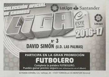 2016-17 ESTE Spanish Liga #343 David Simon Back