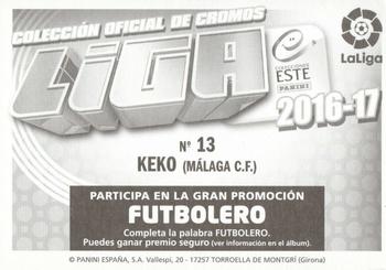 2016-17 ESTE Spanish Liga #445 Keko Back