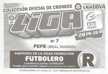 2014-15 Panini ESTE Spanish LaLiga Stickers #397 Pepe Back