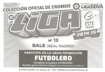 2014-15 Panini ESTE Spanish LaLiga Stickers #403 Gareth Bale Back