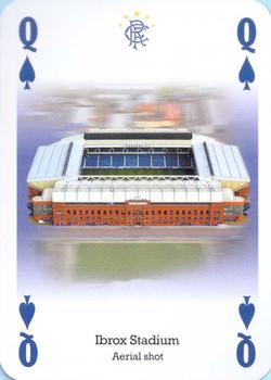 2004-05 Carta Mundi Rangers Football Club Playing Cards #Q♠ Ibrox Stadium Front