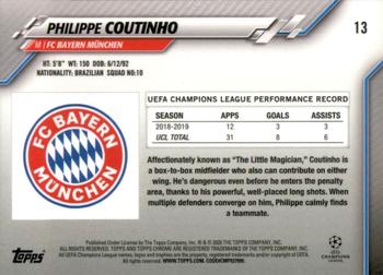2019-20 Topps Chrome UEFA Champions League #13 Philippe Coutinho Back