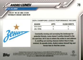 2019-20 Topps Chrome UEFA Champions League #79 Andrei Lunev Back