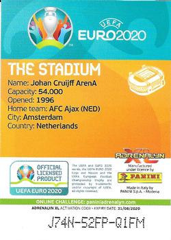 2020 Panini Adrenalyn XL UEFA Euro 2020 Preview #10 Amsterdam Back