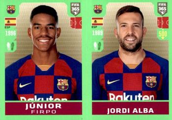 2020 Panini FIFA 365 Blue - 442 Sticker Version #87 Junior Firpo / Jordi Alba Front