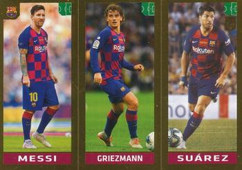 2020 Panini FIFA 365 Blue - 442 Sticker Version #98 Messi / Griezmann / Suárez Front