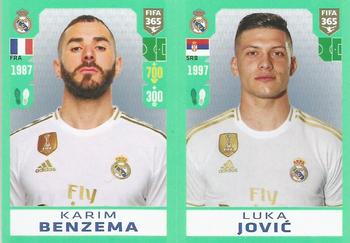 2020 Panini FIFA 365 Blue - 442 Sticker Version #115 Karim Benzema / Luka Jović Front