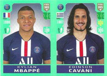 2020 Panini FIFA 365 Blue - 442 Sticker Version #147 Kylian Mbappé / Edinson Cavani Front