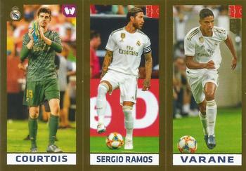 2020 Panini FIFA 365 Grey - 442 Sticker Version #110 Courtois / Sergio Ramos / Varane Front