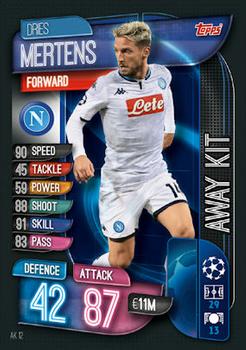 2019-20 Topps Match Attax UEFA Champions League UK Extra - Away Kit #AK12 Dries Mertens Front