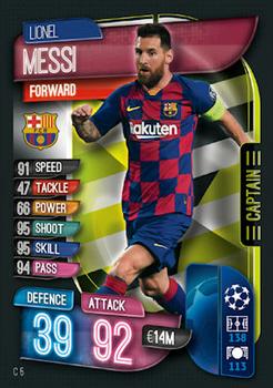 2019-20 Topps Match Attax UEFA Champions League UK Extra - Captain #C5 Lionel Messi Front