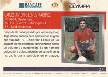 1997 Comunicaciones FC Municipal CSD Bancafe Tv7 Olympia #27 Carlos Lemus Ortega Back