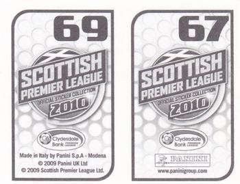 2010 Panini Scottish Premier League Stickers #67 / 69 Aiden McGeady / Chris Killen Back