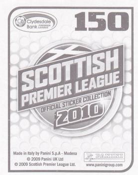 2010 Panini Scottish Premier League Stickers #150 Sean Lynch Back